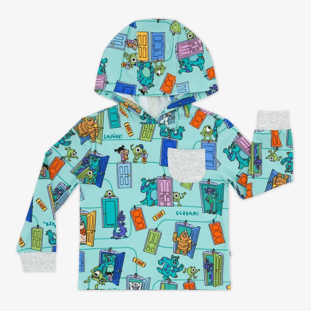 Little Sleepies Monsters Inc LS Pocket Hooded T